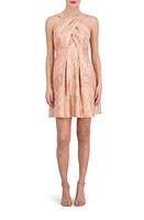 Vince Camuto Floral Jacquard Fit & Flare Minidress Coral at Nordstrom,