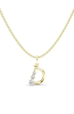 HauteCarat Graduated Lab Created Diamond Initial Letter Pendant Necklace in D