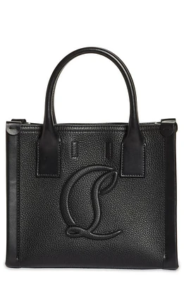 Christian Louboutin Mini By My Side Grained Leather East/West Tote in Black/Black/Black at Nordstrom