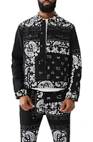 True Religion Brand Jeans Jimmy Print Trucker Jacket Black Rinse at Nordstrom,