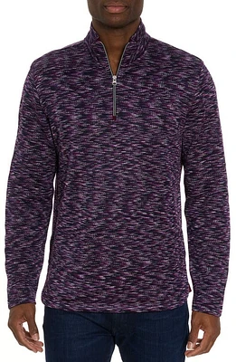 Robert Graham Waterford Space Dye Quarter Zip Pullover Berry at Nordstrom,