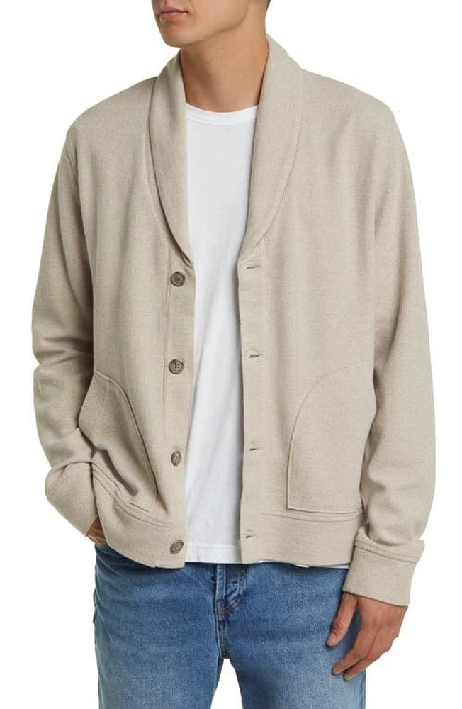 Treasure & Bond Textured Shawl Collar Cardigan in Tan- White Melange at Nordstrom, Size X-Large