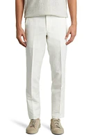 Ted Baker London Jerome Flat Front Linen & Cotton Dress Pants Ecru at Nordstrom,