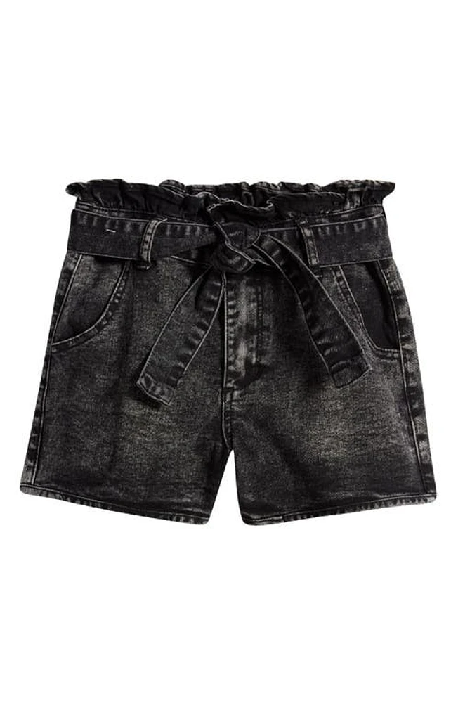 Joe's Kids' Gia Denim Paperbag Shorts Black Galaxy at Nordstrom,