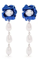 Sterling King Lola Floral Freshwater Pearl Drop Earrings in Cobalt at Nordstrom