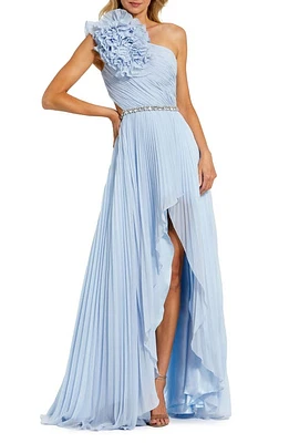 Mac Duggal Floral Detail One-Shoulder Gown Powder Blue at Nordstrom,