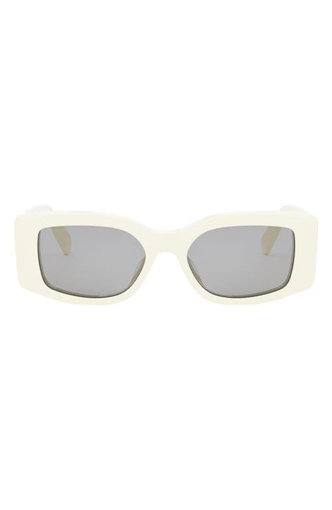 CELINE Triomphe 53mm Rectangular Sunglasses in Ivory /Smoke at Nordstrom