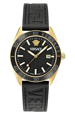 Versace V-Dome Watch, 42mm in Ip Yellow Gold at Nordstrom