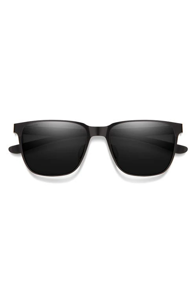 Smith Lowdown 54mm ChromaPop Polarized Square Sunglasses in Matte Black /Black at Nordstrom