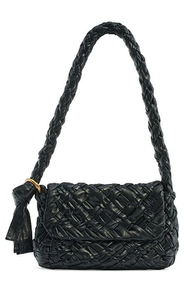 Bottega Veneta Kalimero Intrecciato Leather Shoulder Bag in Black/Brass at Nordstrom