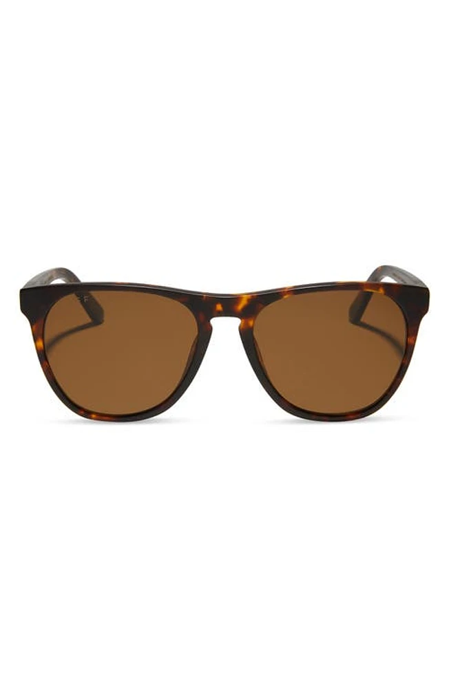 DIFF Darren 55mm Polarized Square Sunglasses in Matte Rich Tort /Brown at Nordstrom