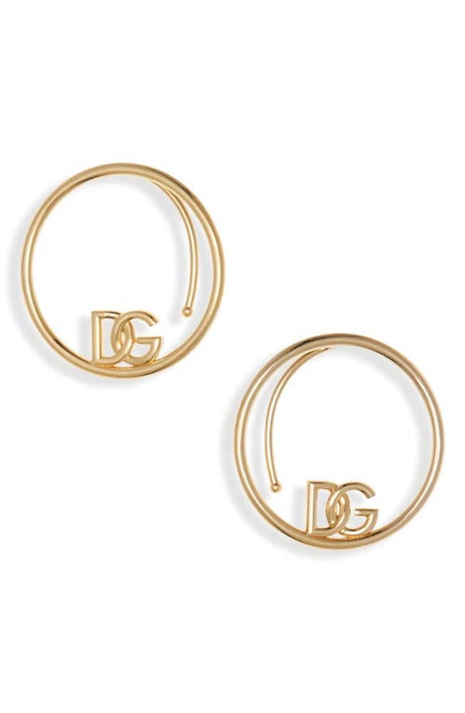 Dolce & Gabbana DG Logo Over the Ear Hoop Earrings in Zoo00 Oro at Nordstrom