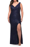 La Femme Ruched Stretch Sequin Gown at Nordstrom,