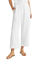 Splendid Kit Eyelet Trim Cotton Gauze Crop Pants White at Nordstrom,