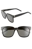 Saint Laurent 54mm Square Sunglasses in Black/Grey at Nordstrom