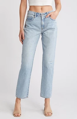 HIDDEN Jeans Ripped Mid Rise Straight Leg Light Wash at Nordstrom,