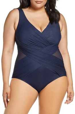 Miraclesuit Illusionist Crossover One-Piece Swimsuit Midnight at Nordstrom,