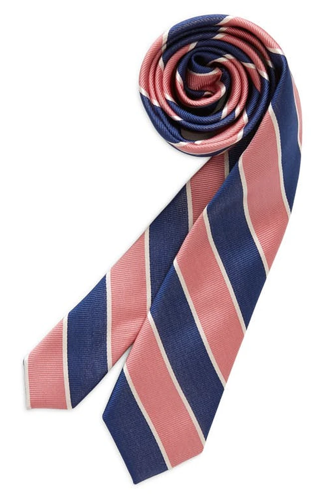 Nordstrom Kids' Marin Stripe Silk Blend Tie in Pink Marin Stripe at Nordstrom