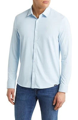 Barbell Apparel Motive Solid Stretch Performance Button-Up Shirt Blue at Nordstrom,