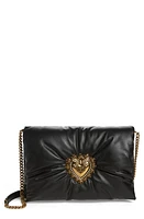 Dolce & Gabbana Devotion Logo Heart Puffy Leather Crossbody Bag in Nero at Nordstrom