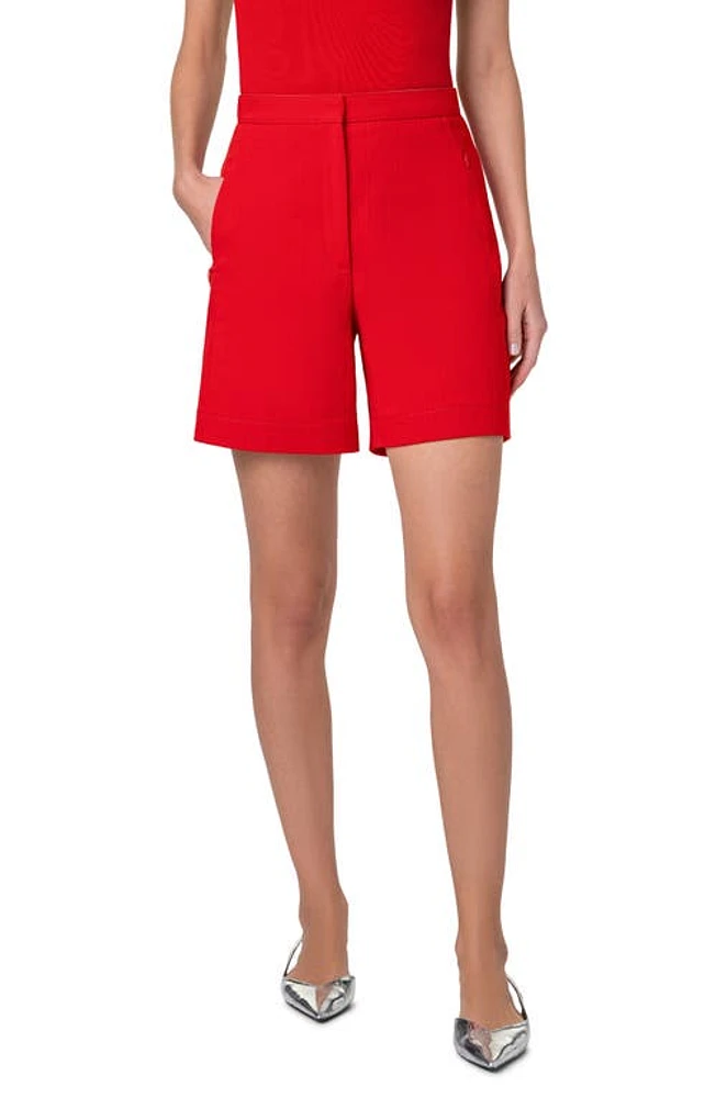 Akris punto Filia Stretch Denim Shorts Red at Nordstrom,