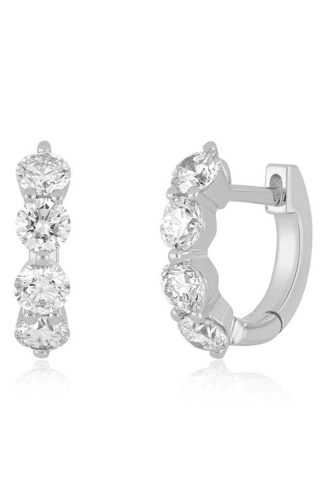 EF Collection Jumbo Diamond Huggie Hoop Earrings in 14K White Gold at Nordstrom