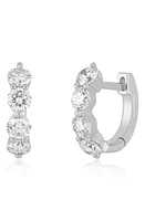 EF Collection Jumbo Diamond Huggie Hoop Earrings in 14K White Gold at Nordstrom