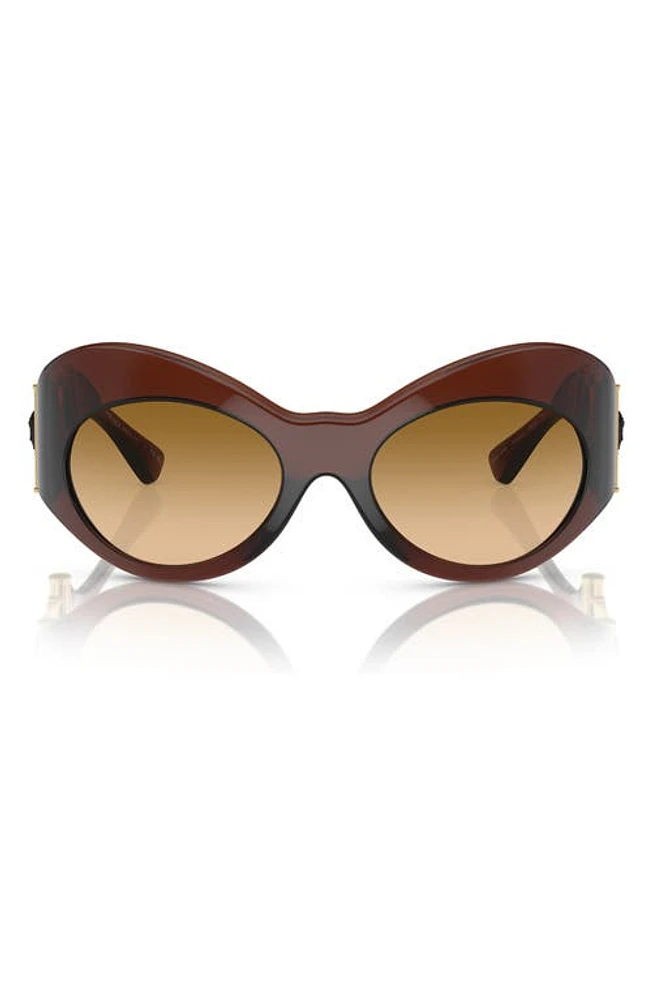 Versace 58mm Irregular Sunglasses in Transparent Brown at Nordstrom