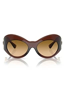 Versace 58mm Irregular Sunglasses in Transparent Brown at Nordstrom