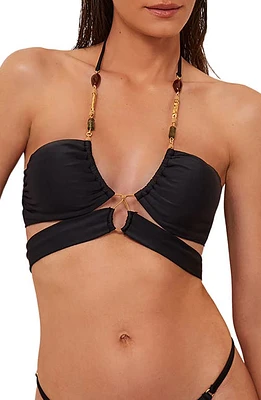 ViX Swimwear Kaia Strappy Beaded Bikini Top Black at Nordstrom,