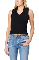 C & California Willa Crop Polo Tank Black Night at Nordstrom,