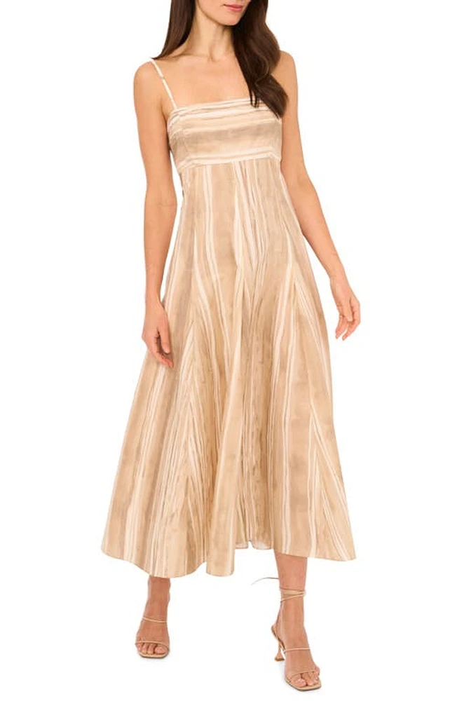 Parker The Izzie Stripe Cutout Cotton Midi Sundress Mojave Desert Brown at Nordstrom,