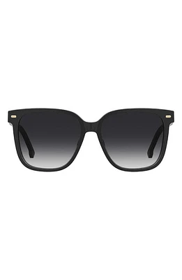 Carrera Eyewear 55mm Rectangular Sunglasses in Black/Grey Shaded at Nordstrom