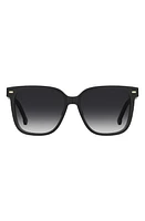 Carrera Eyewear 55mm Rectangular Sunglasses in Black/Grey Shaded at Nordstrom