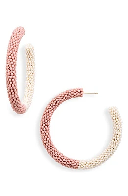 Deepa Gurnani Nixie Two-Tone Bead Hoop Earrings in Ivory at Nordstrom