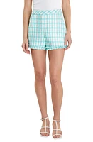 English Factory Check Bouclé Fringe Shorts at Nordstrom,