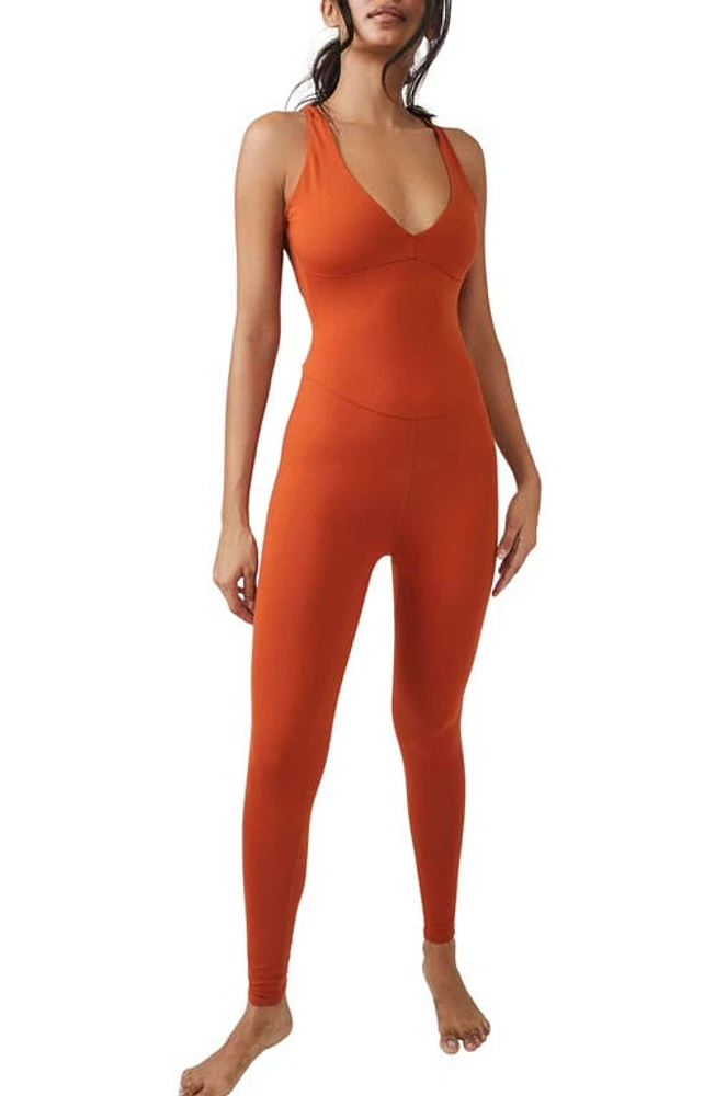 FP Movement by Free People Elevate Performance Jumpsuit in Red Earth at Nordstrom, Size Large