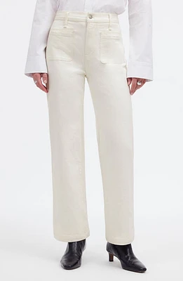 Madewell The Emmett Patch Pocket Edition Wide Leg Jeans Tile White at Nordstrom,