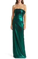 Black Halo Divina Strapless Column Gown Emerald Glow at Nordstrom,