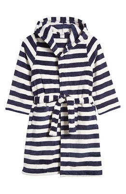 Tucker + Tate Kids' Hooded Plush Robe Navy Peacoat Stripe at Nordstrom,