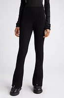 Moncler Crepe Knit Straight Leg Pants Black at Nordstrom,