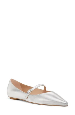 Stuart Weitzman Emilia Mary Jane Flat Silver/silver at Nordstrom,