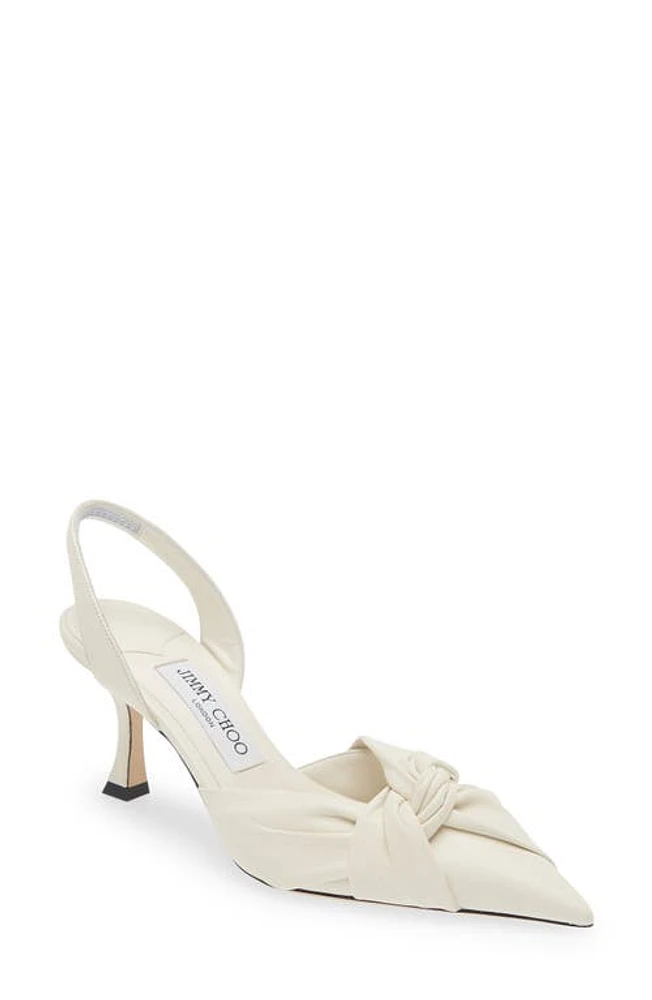 Jimmy Choo Hedera Knot Pointed Toe Slingback Pump Latte at Nordstrom,