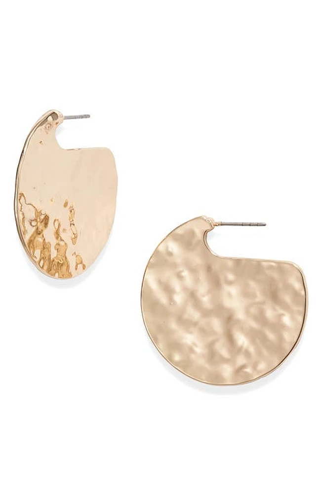 Open Edit Molten Disc Hoop Earrings in Gold at Nordstrom