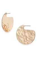 Open Edit Molten Disc Hoop Earrings in Gold at Nordstrom