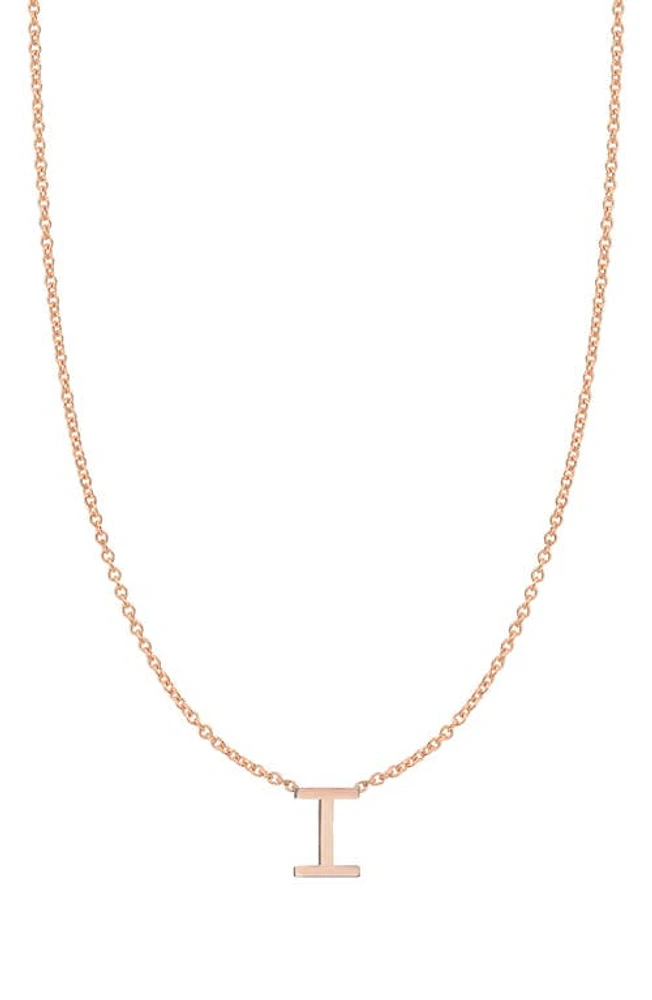 BYCHARI Initial Pendant Necklace in 14K Rose Gold-I at Nordstrom