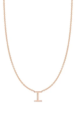 BYCHARI Initial Pendant Necklace in 14K Rose Gold-I at Nordstrom