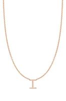 BYCHARI Initial Pendant Necklace in 14K Rose Gold-I at Nordstrom