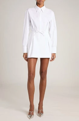 Valentino Garavani Bow Detail Long Sleeve Shirtdress Bianco Ottico at Nordstrom, Us