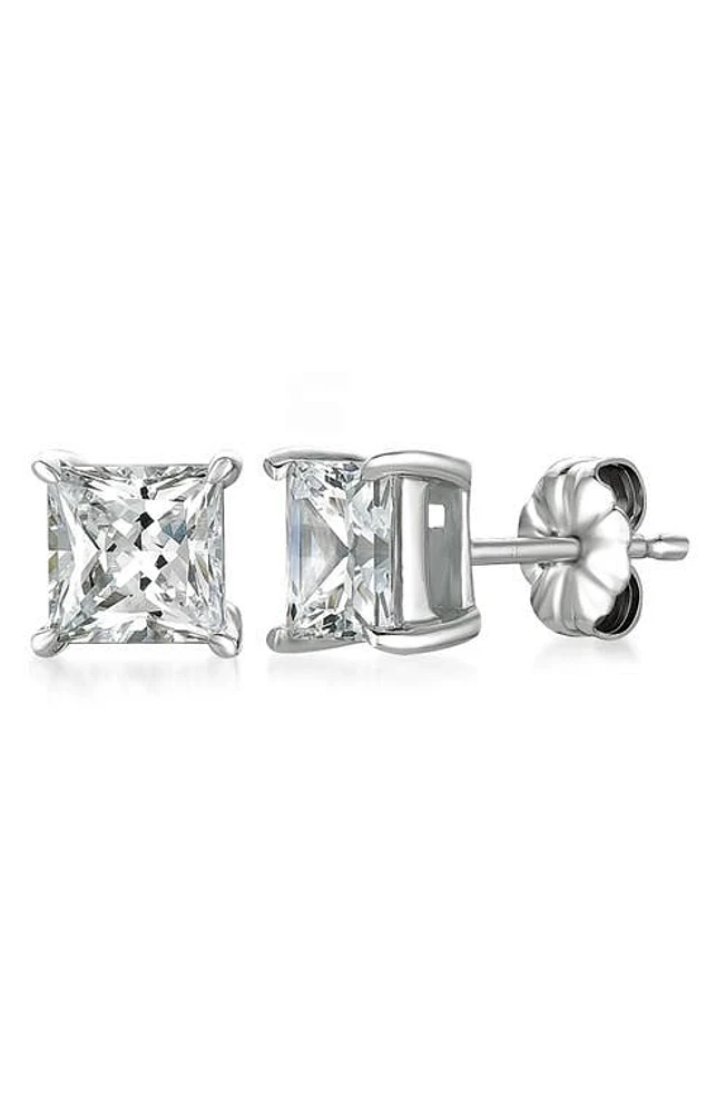 Crislu Princess Cubic Zirconia Stud Earrings in Platinum at Nordstrom